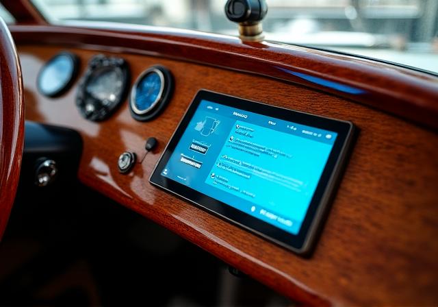 Plancia di comando vintage con integrazione display digitali invisibili