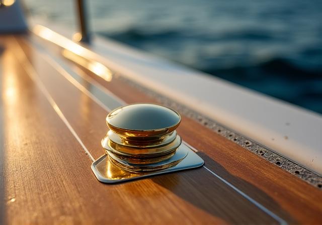 Dettaglio artigianale di uno yacht di lusso